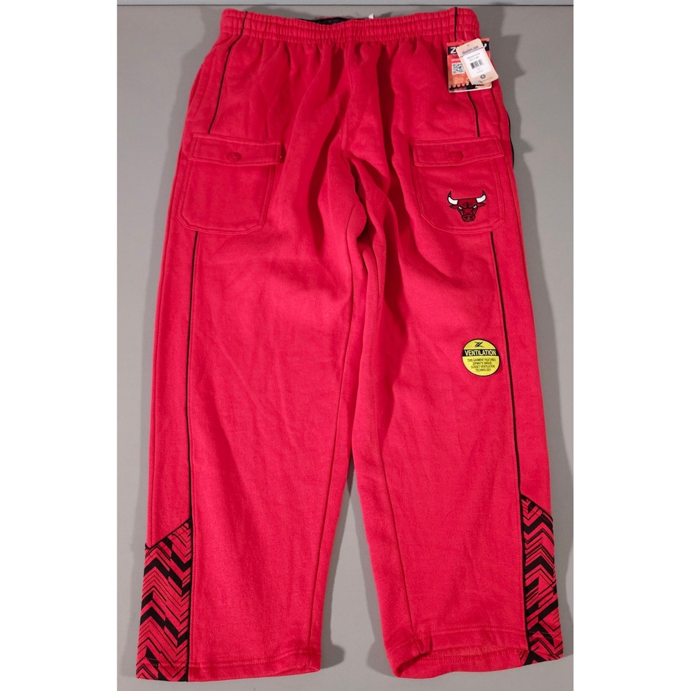 Zipway Chicago Bulls Sweatpants Mens XLT Red NBA Cargo Pants Ventilation NEW